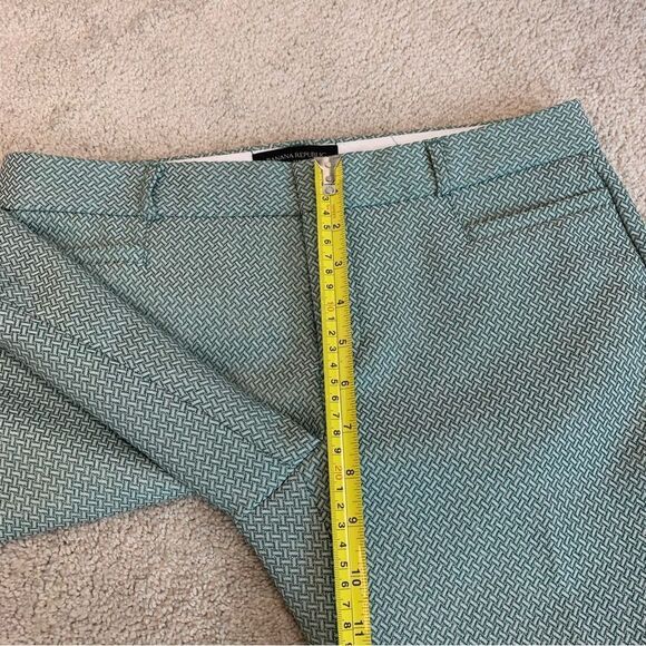 BANANA Republic green printed textured Sloan pants Sz 6P - Picture 8 of 11